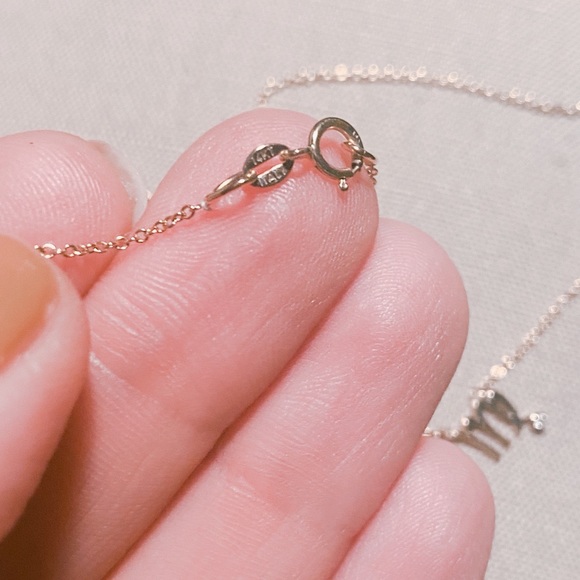 SOLD // 14K SOLID GOLD VIRGO ZODIAC SIGN DIAMOND NECKLACE - Picture 6 of 6